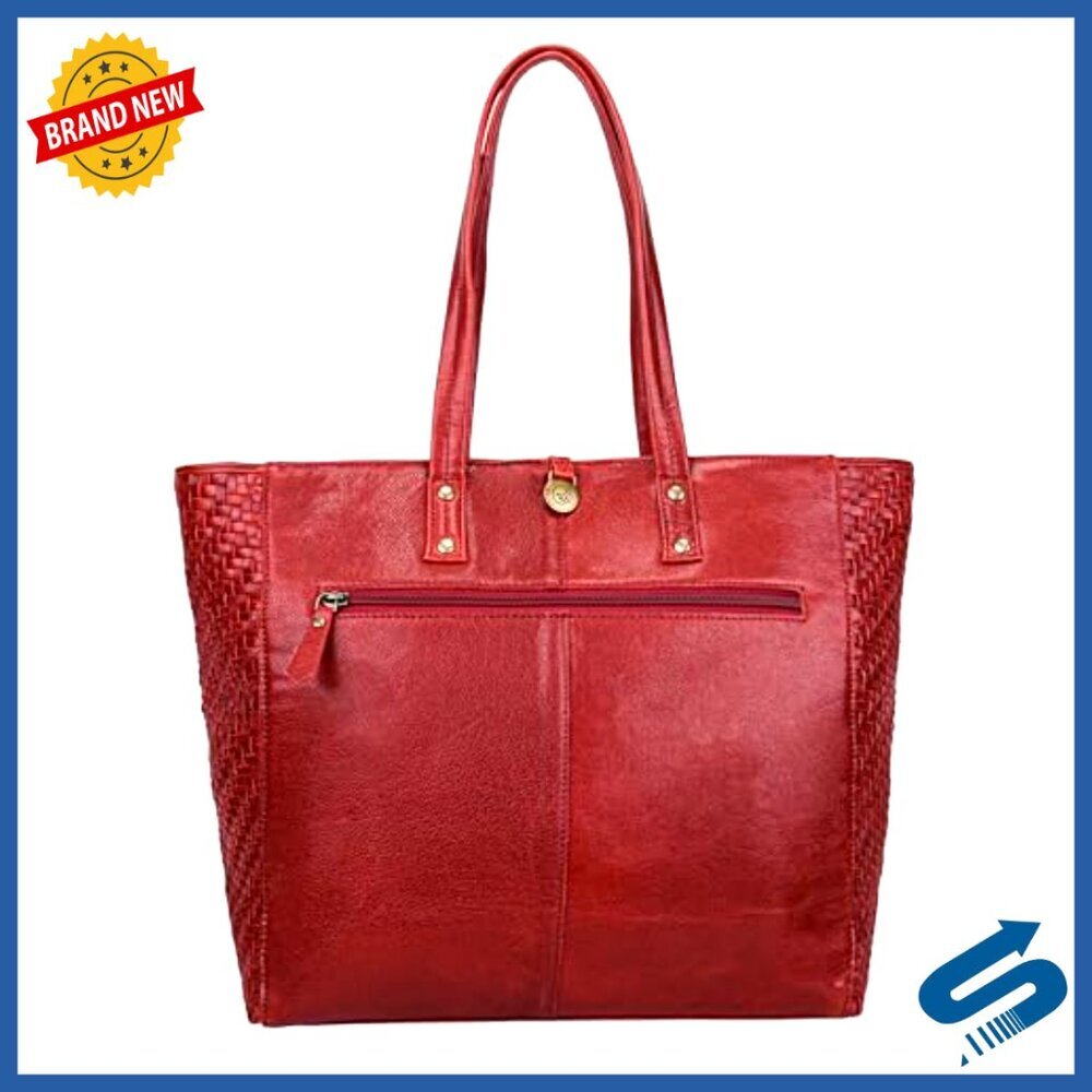 Braided Leather Tote Shoulder Bag Vintage Designer Elegant Minimal Chic - Picture 4 of 6